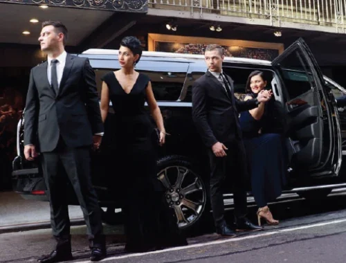 Private event transportation in a black Chevy Suburban SUV